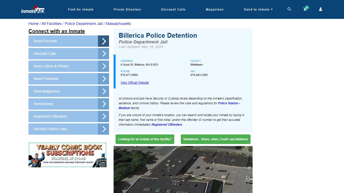 Billerica Police Detention & Inmate Search - Billerica, MA